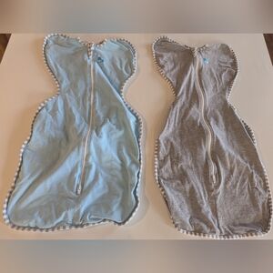 Love to dream Bundle Baby Sleep Sacks Light Blue & Gray Medium